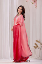 Elegant Embellished Satin Party Wear Saree