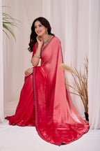 Elegant Embellished Satin Party Wear Saree