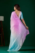 Light Elegant Embellished Satin Party Wear Saree