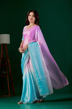 Light Elegant Embellished Satin Party Wear Saree