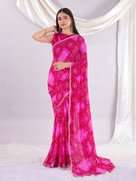 Pink Soft Georgette Saree