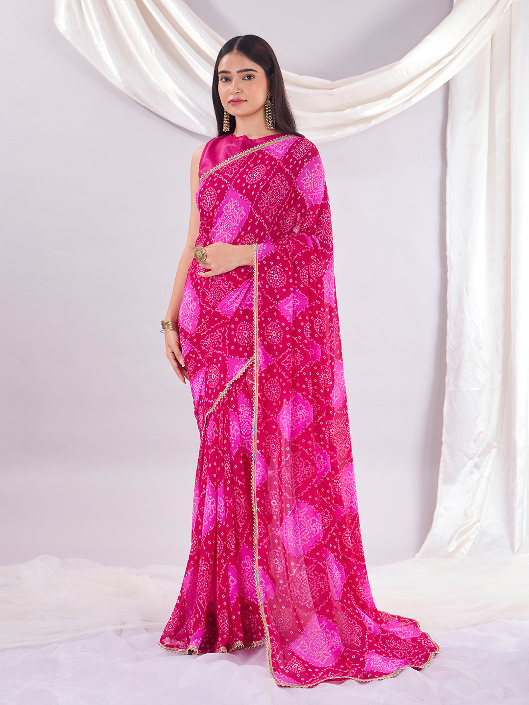 Pink Soft Georgette Saree