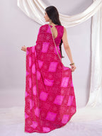 Pink Soft Georgette Saree