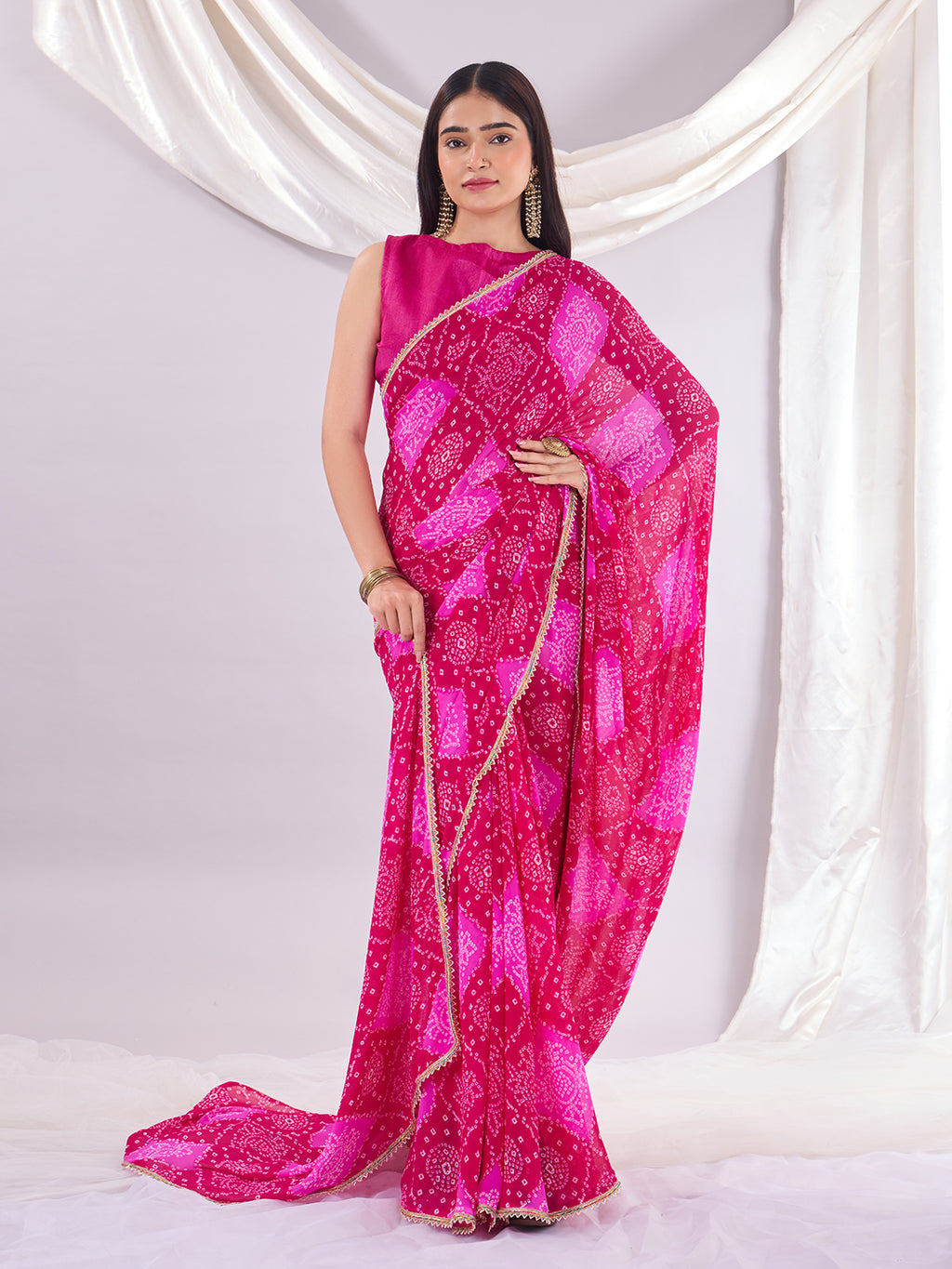 Pink Soft Georgette Saree