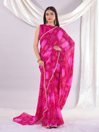 Pink Soft Georgette Saree