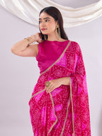 Pink Soft Georgette Saree