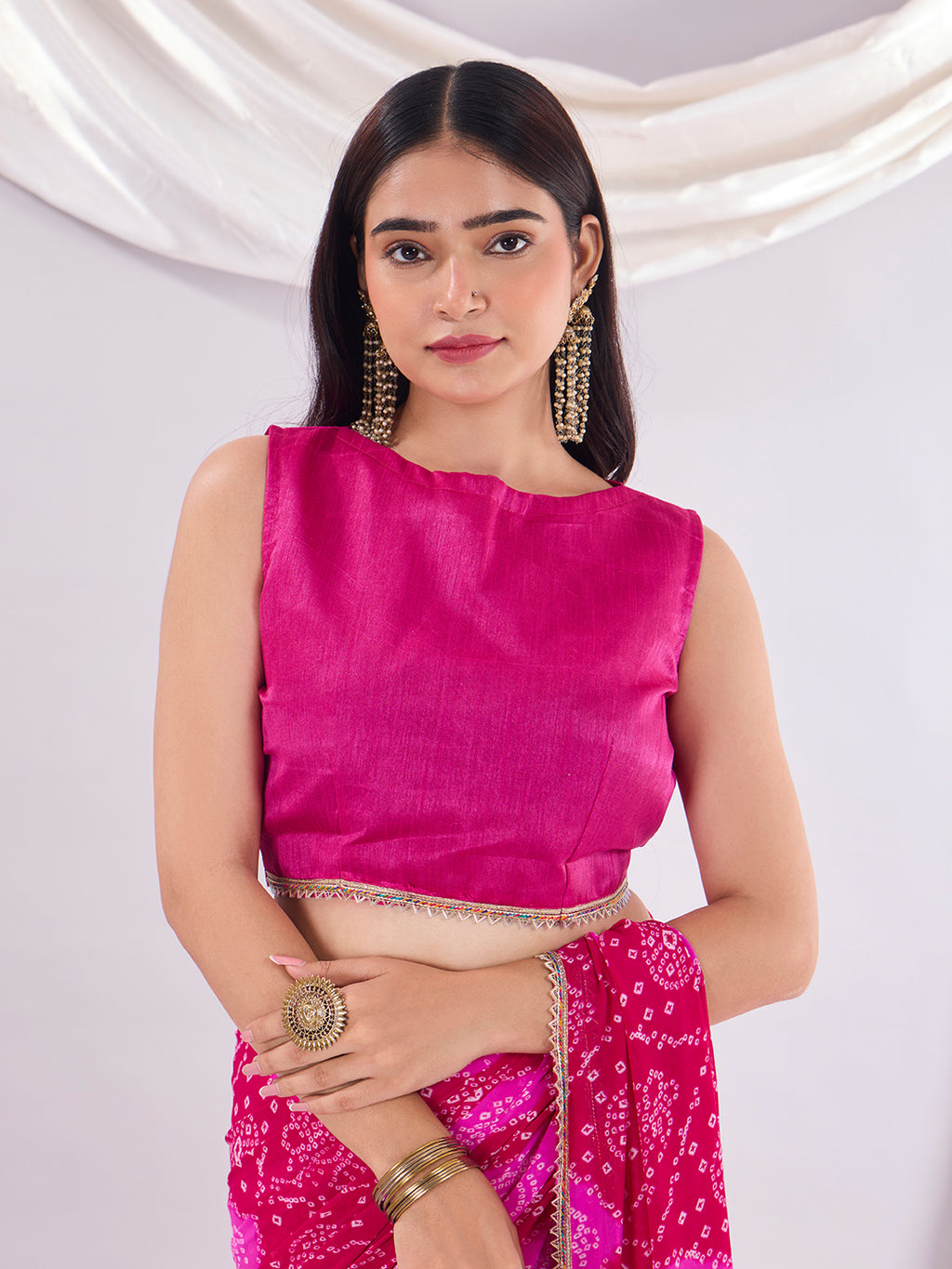 Pink Soft Georgette Saree