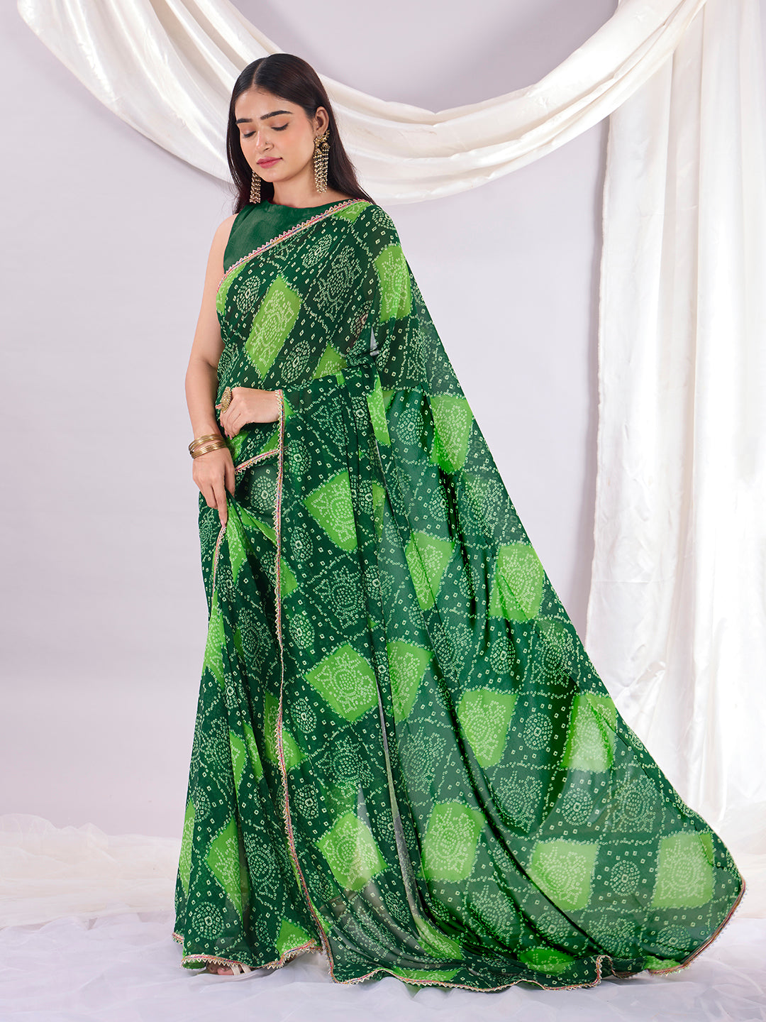 Green Soft Georgette Saree