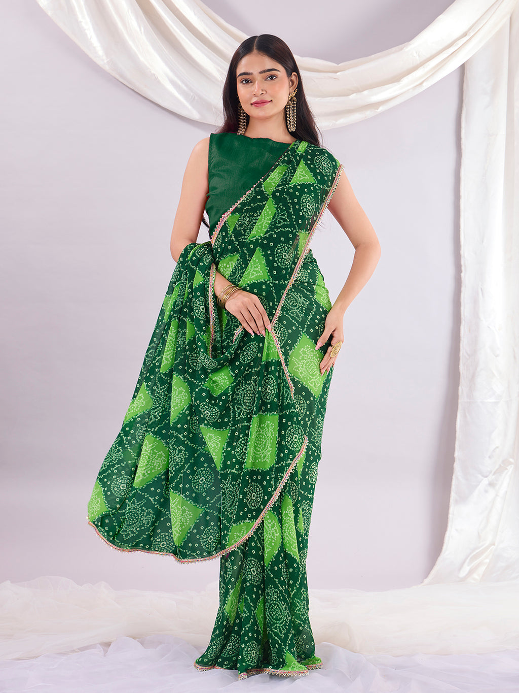 Green Soft Georgette Saree