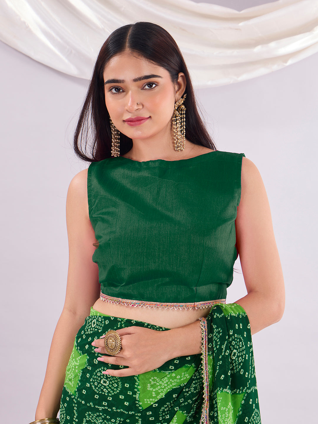 Green Soft Georgette Saree