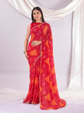 Red Soft Georgette Saree