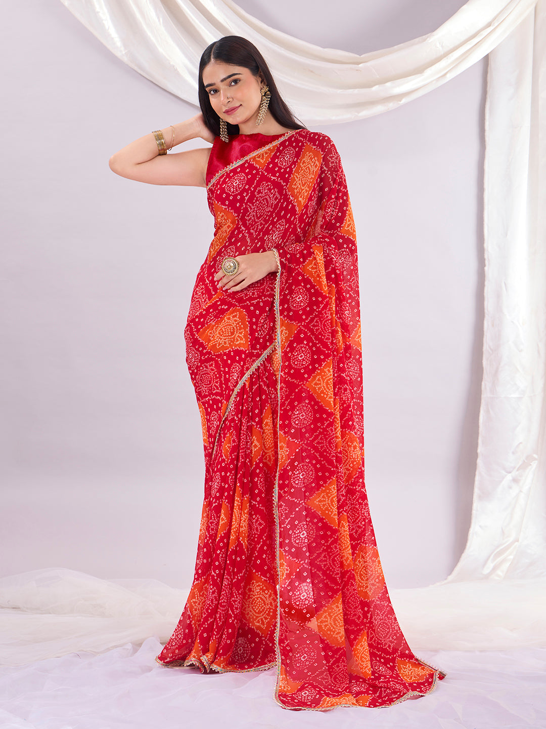 Red Soft Georgette Saree