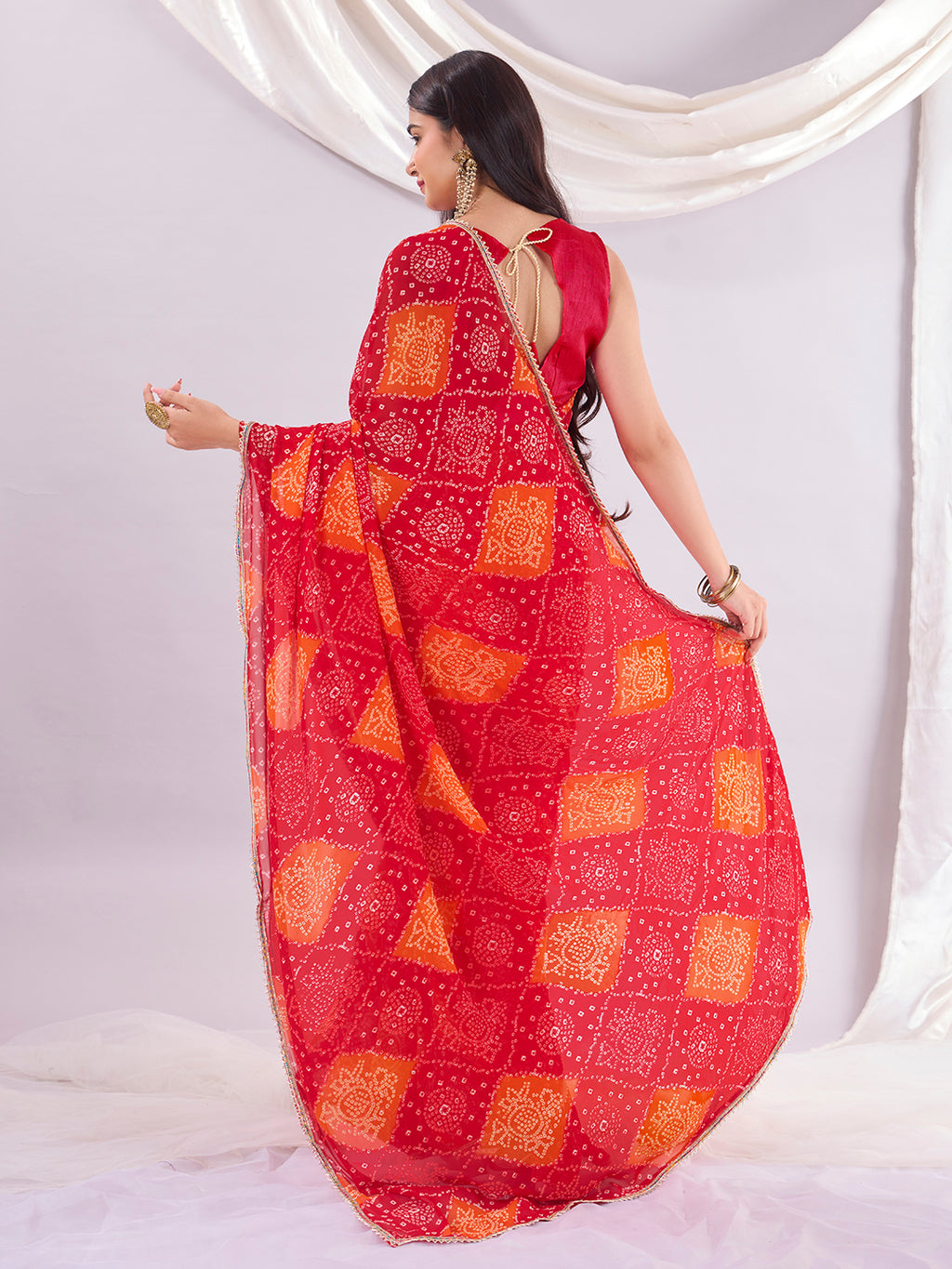 Red Soft Georgette Saree