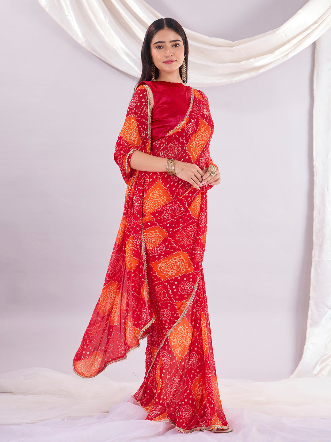 Red Soft Georgette Saree