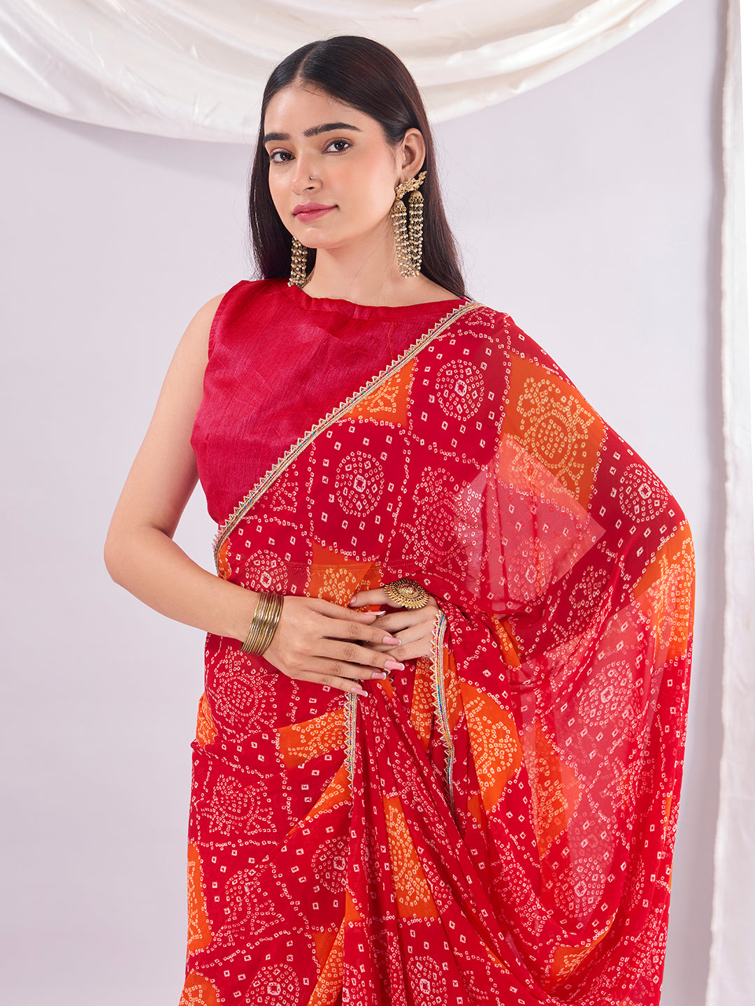 Red Soft Georgette Saree