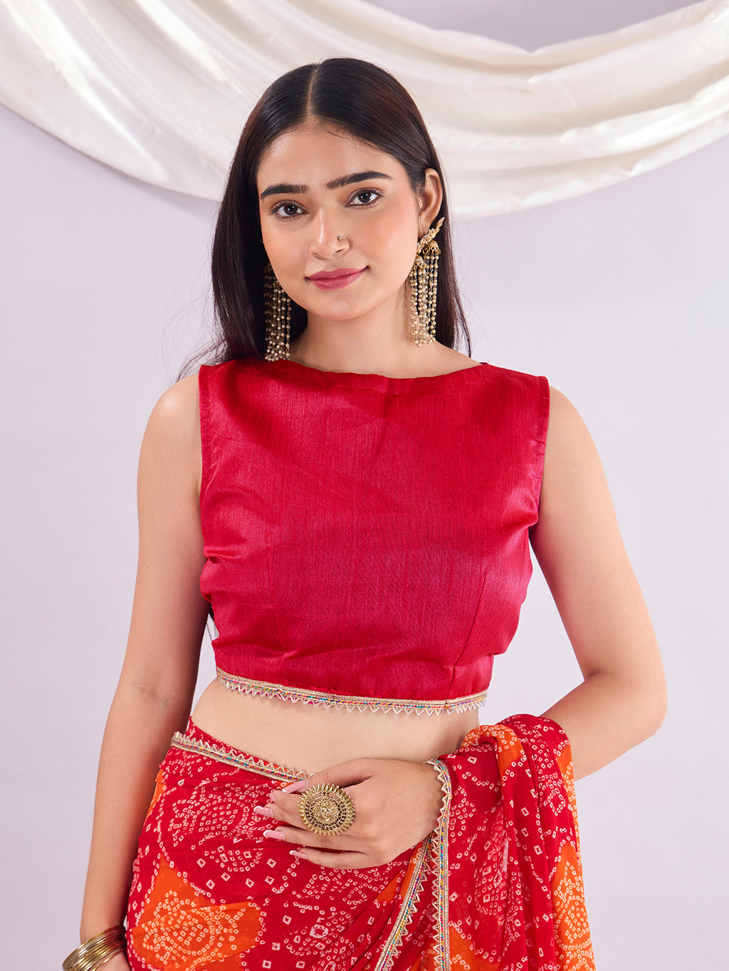 Red Soft Georgette Saree
