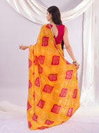 Yellow Soft Georgette Saree