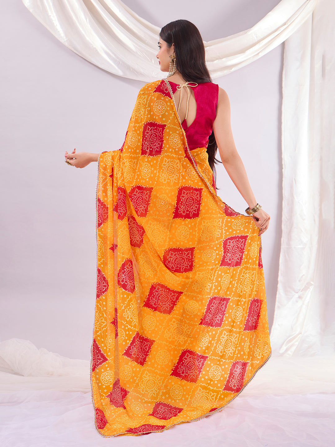 Yellow Soft Georgette Saree
