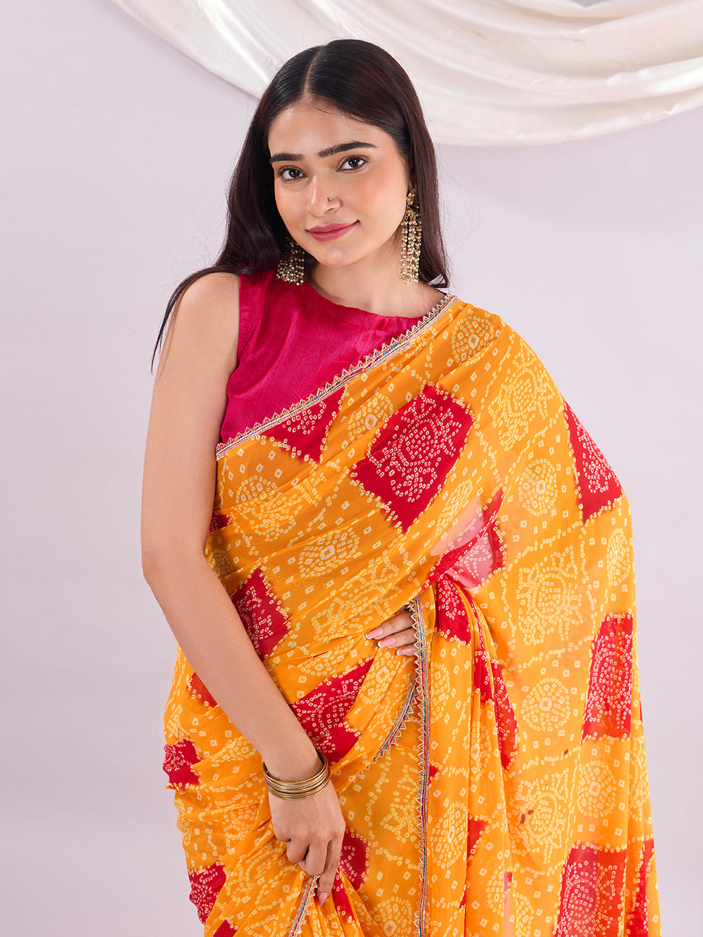 Yellow Soft Georgette Saree