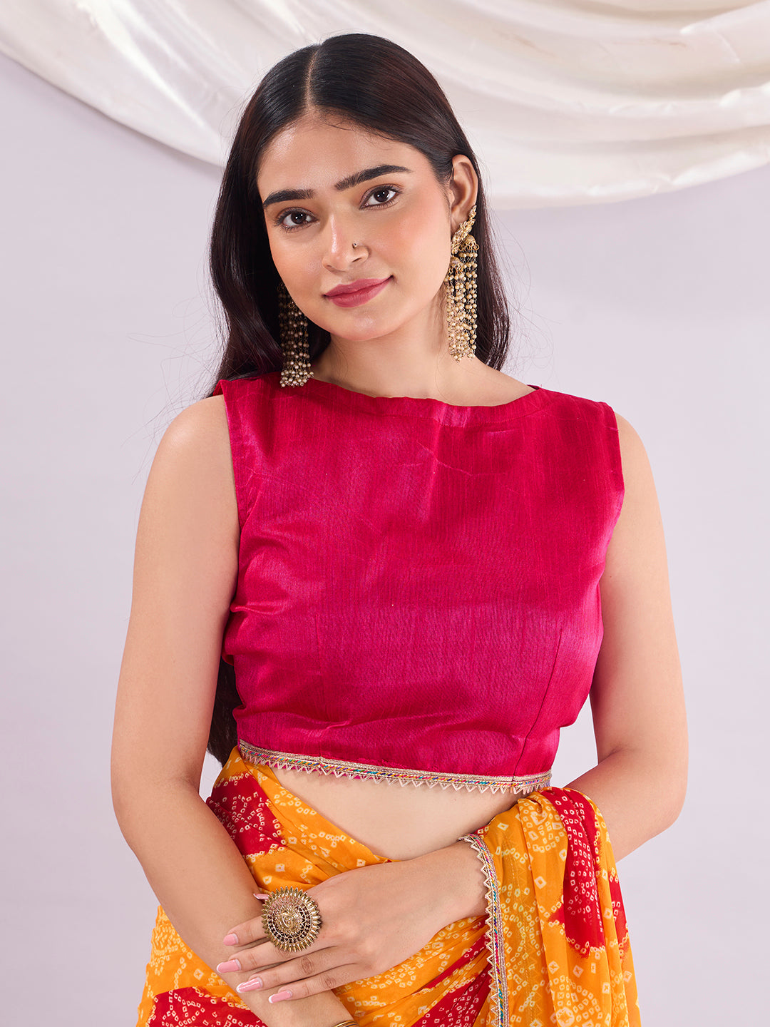 Yellow Soft Georgette Saree