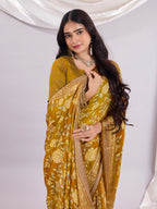 Premium Soft Brasso Saree With Fancy Blouse Piece.