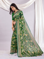 Premium Soft Brasso Saree With Fancy Blouse Piece.