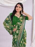 Premium Soft Brasso Saree With Fancy Blouse Piece.