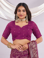 Premium Bandhani Brasso Saree With Fancy Unstitched Blouse Piece.
