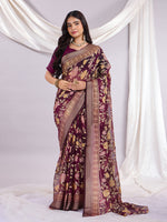 Premium Soft Brasso Saree With Fancy Blouse Piece.