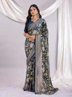 Premium Soft Brasso Saree With Fancy Blouse Piece.