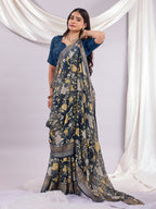 Premium Soft Brasso Saree With Fancy Blouse Piece.