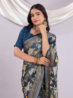Premium Soft Brasso Saree With Fancy Blouse Piece.