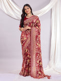 Premium Soft Brasso Saree With Fancy Blouse Piece.