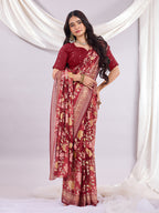 Premium Soft Brasso Saree With Fancy Blouse Piece.