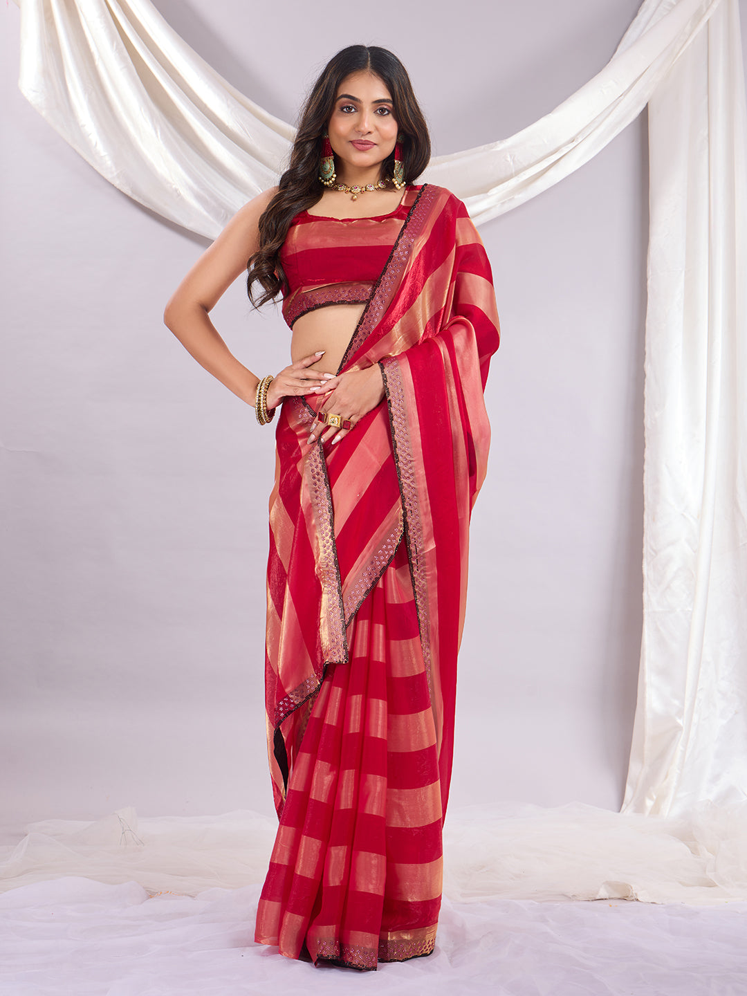 Premium Siroski Satin Patta Saree