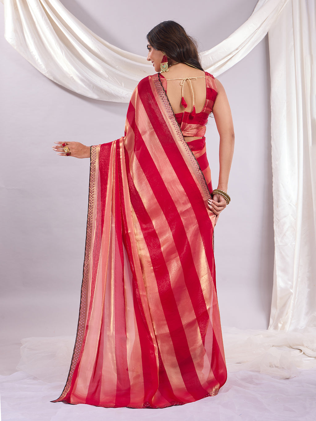 Premium Siroski Satin Patta Saree