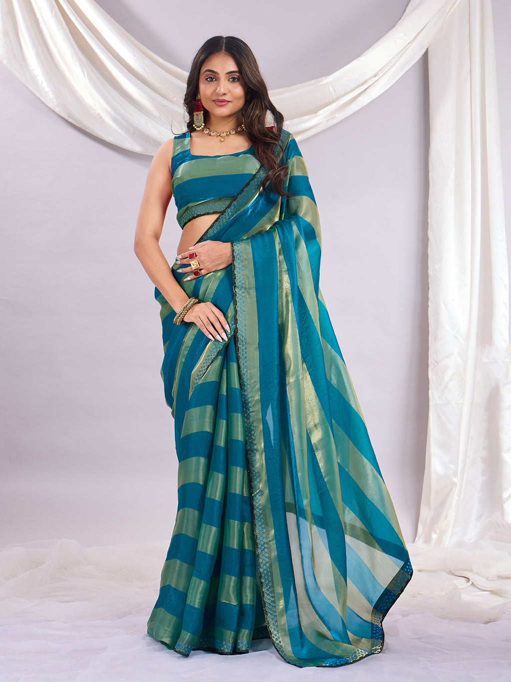 Premium Siroski Satin Patta Saree