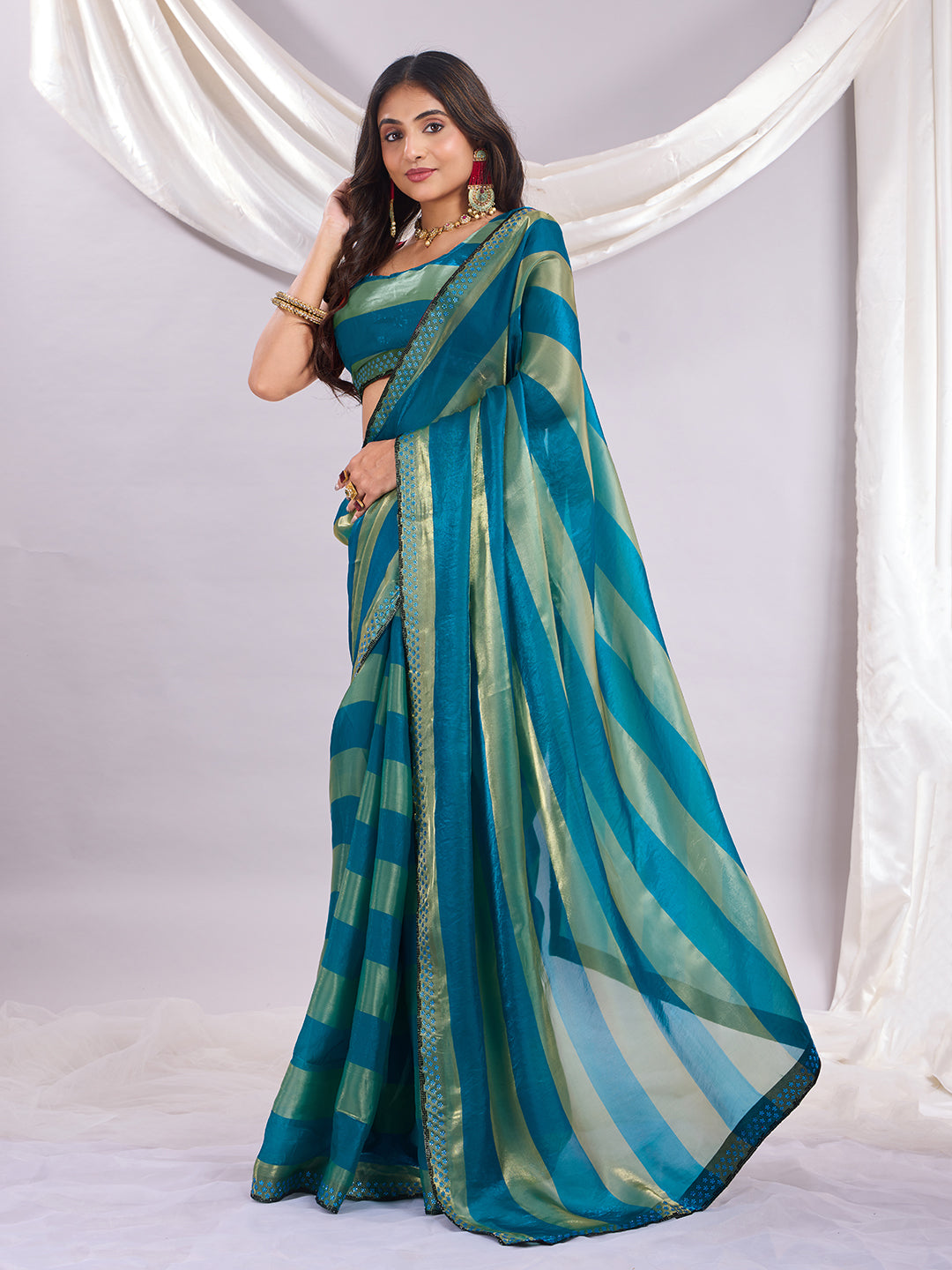 Premium Siroski Satin Patta Saree