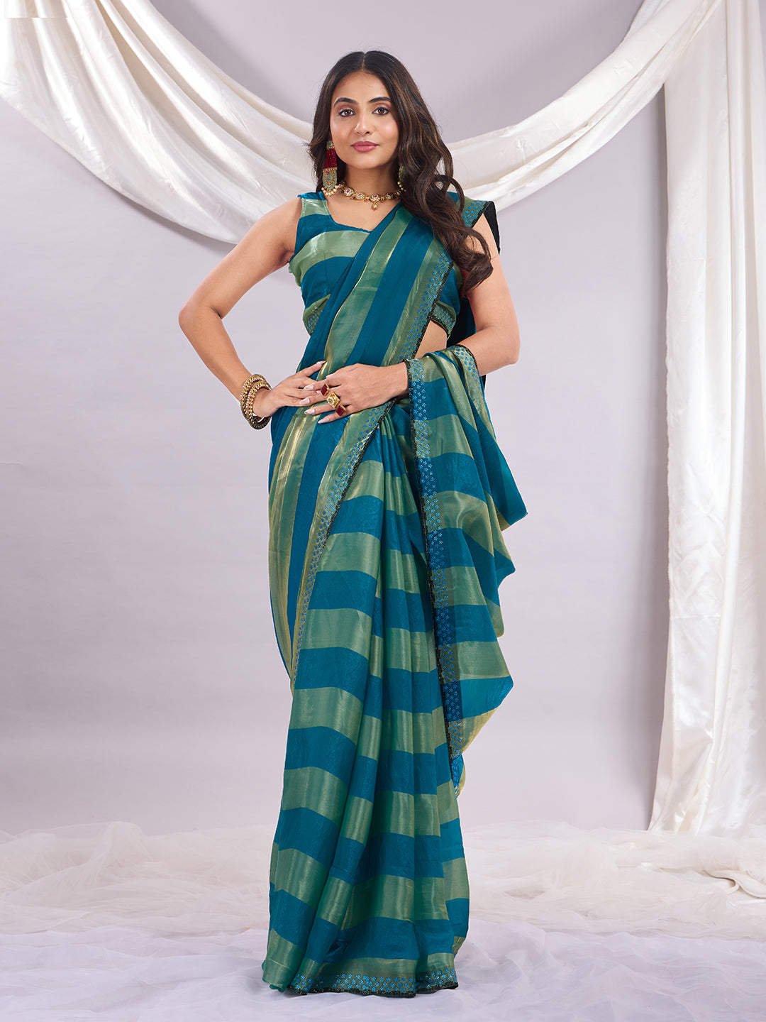 Premium Siroski Satin Patta Saree