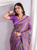 Rangrez Muse Printed Saree With Unstitched Blouse Piece.