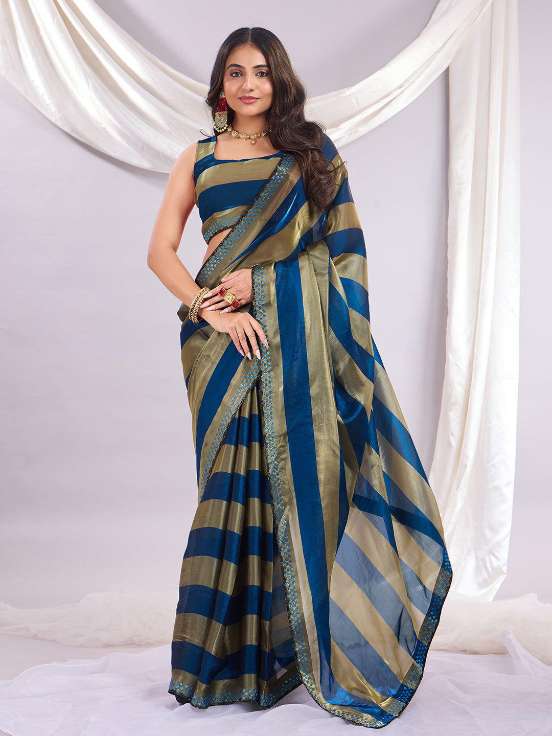 Premium Siroski Satin Patta Saree
