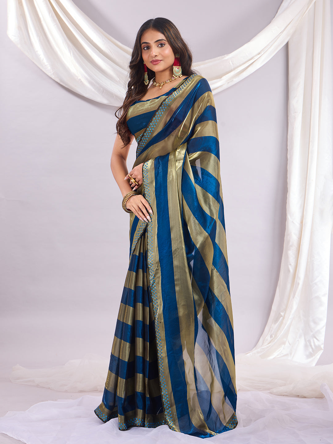 Premium Siroski Satin Patta Saree