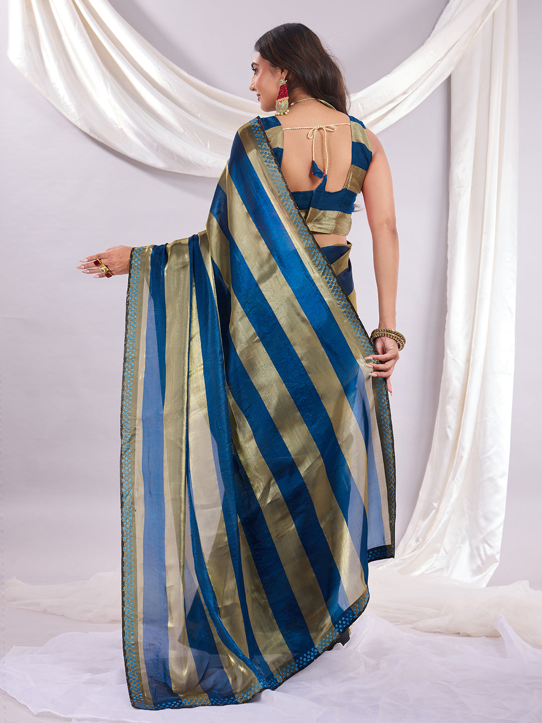 Premium Siroski Satin Patta Saree