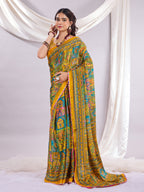 Rangrez Muse Printed Saree With Unstitched Blouse Piece.
