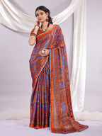 Rangrez Muse Printed Saree With Unstitched Blouse Piece.