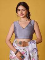 Nature Digital Print Satin Georgette Saree
