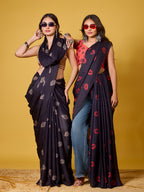 Lips Digital Print Satin Georgette Saree