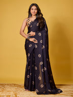 Lips Digital Print Satin Georgette Saree