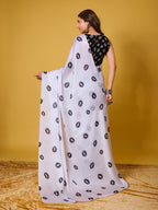 Lips Digital Print Satin Georgette Saree