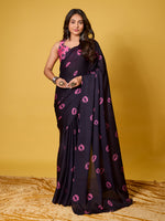 Lips Digital Print Satin Georgette Saree